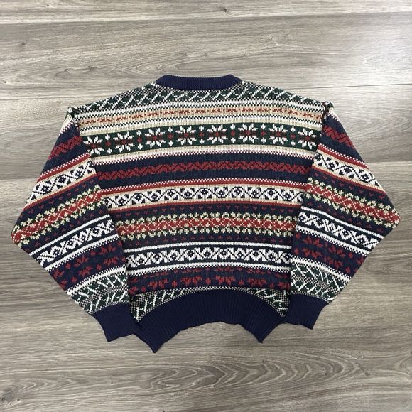 Vintage Grandpa Grunge Sweater Adult Large Fair Isle Geometric 90s EUC Boxy - Picture 2 of 4
